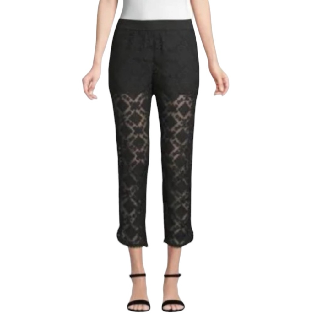 Club Monaco Embroidered Lace Sheer Cropped Pants (D-1)